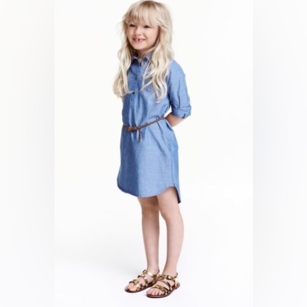 H&M denim Shirt Dress with Tab Sleeves